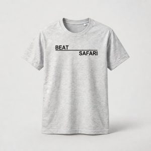 Beat Safari Bassline – biopamut póló – Világosszürke / fekete – Runway terméklátvány