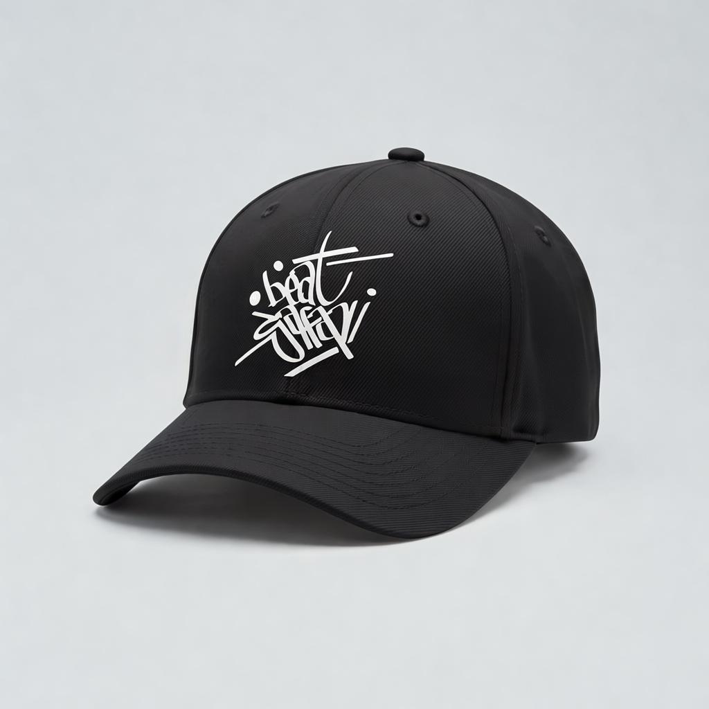 Beat Safari Street Tag – Flexfit 6277 baseballsapka – Black – elöl
