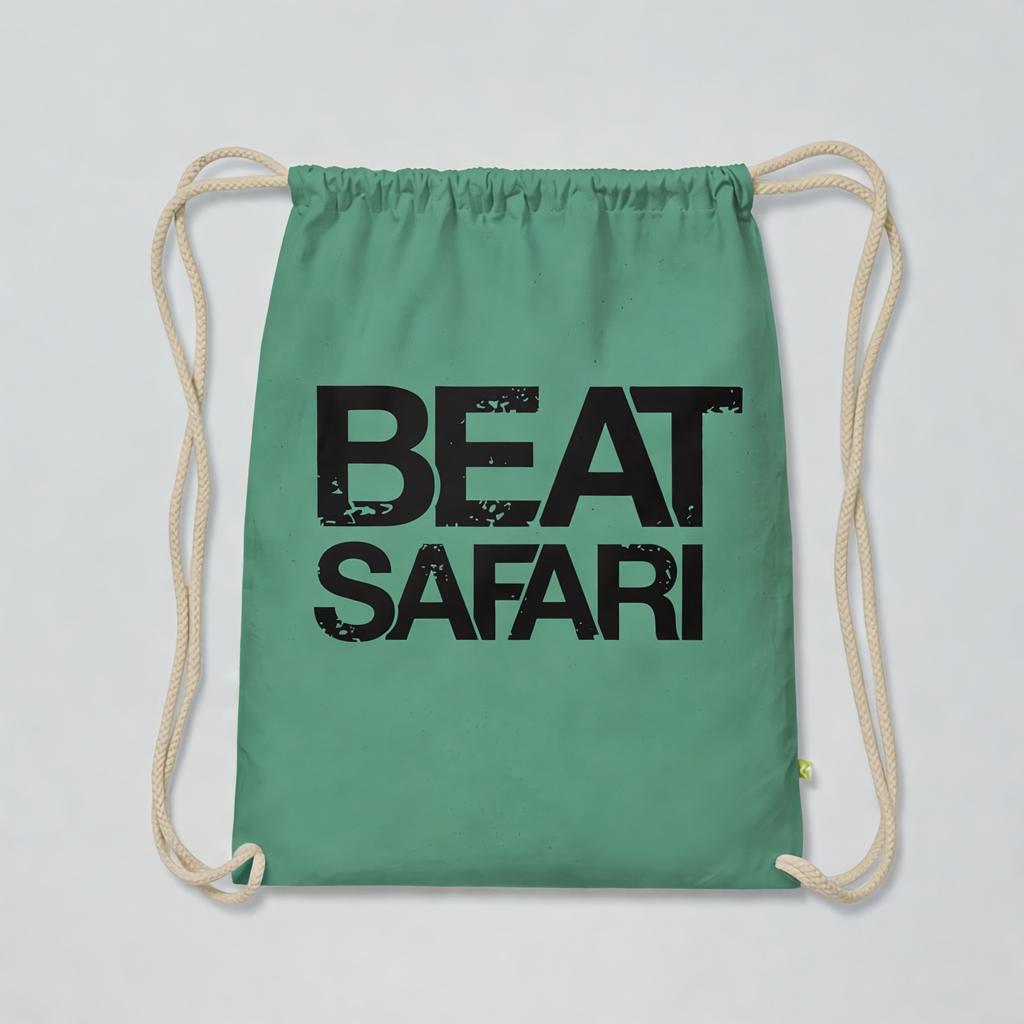 Beat Safari Sound Carrier – biopamut tornazsák – Sage Green / fekete – elöl